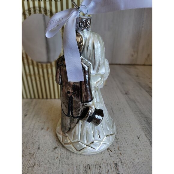 Waterford bride groom blown glass ornament Xmas wedding - Picture 6 of 8